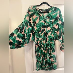 Scoop tropical Pink and Green romper